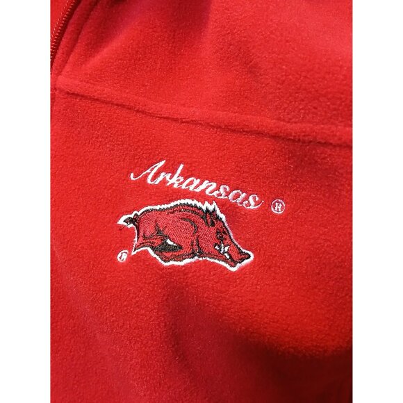Arkansas Razorbacks Colosseum Athletics Red Fleece Vest Zip Womens Medium - Picture 3 of 10